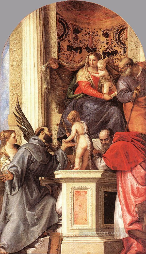 Madonna Enthroned with Saints Renaissance Paolo Veronese Oil Paintings